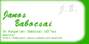 janos babocsai business card